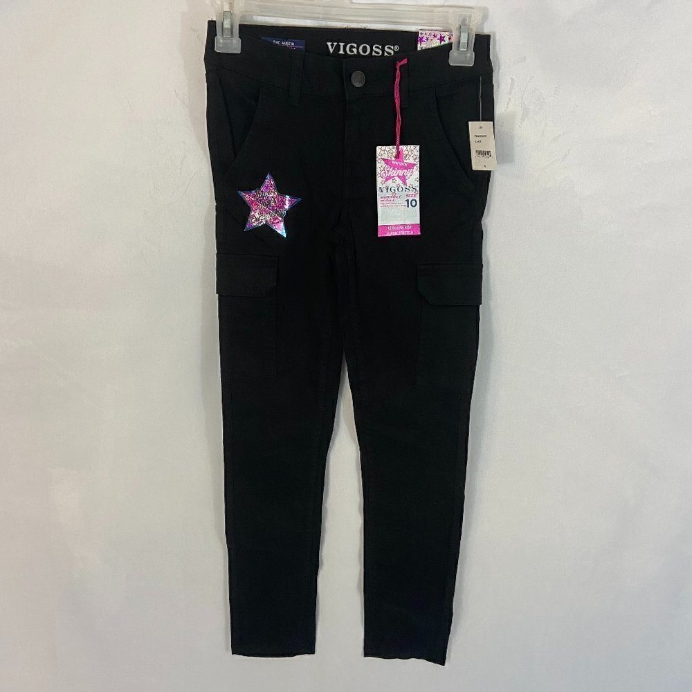 Vigoss Girl's Pants The Austin Ankle Skinny Size 10 (24 x 25) Black Stretch